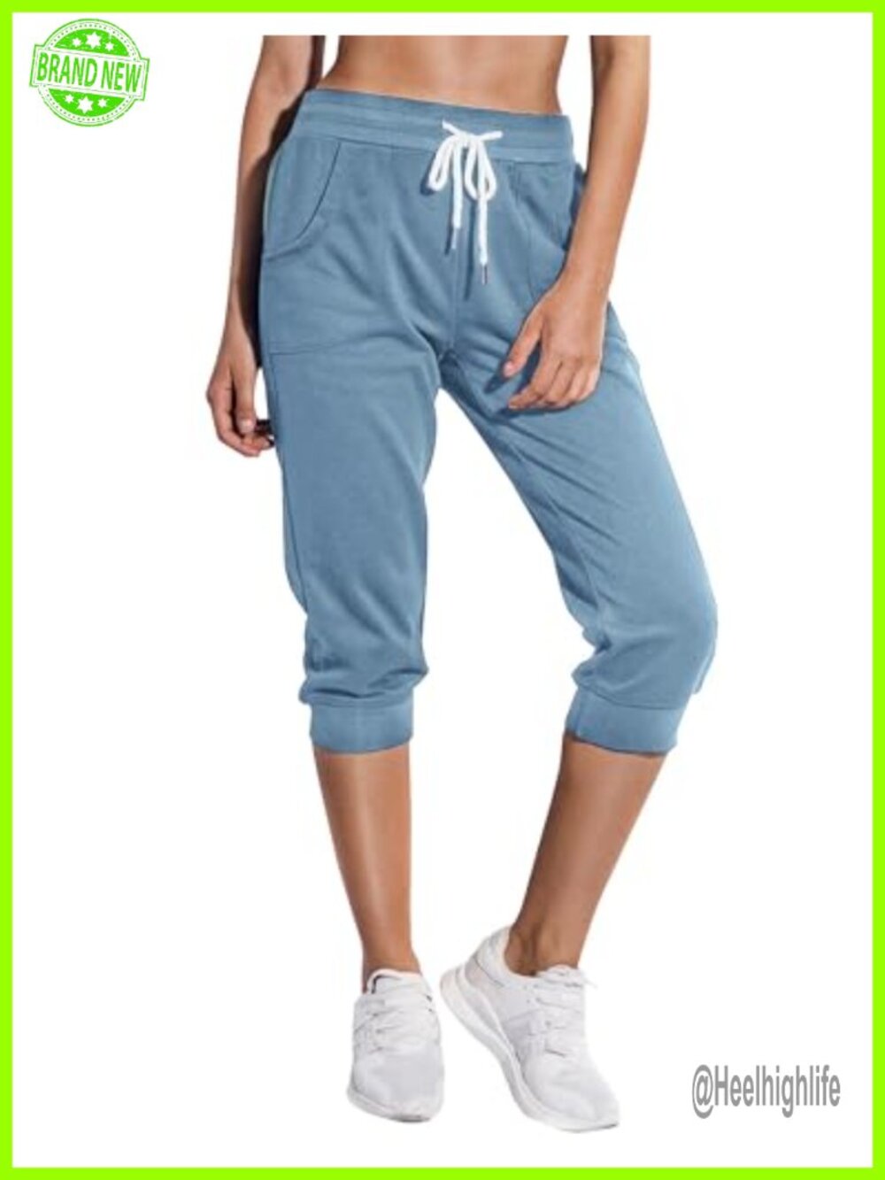 Women's Cropped Jogger Sweatpants Loose Fit with Side Pockets